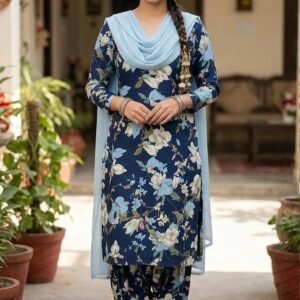 Blue Print Suit without Dupata