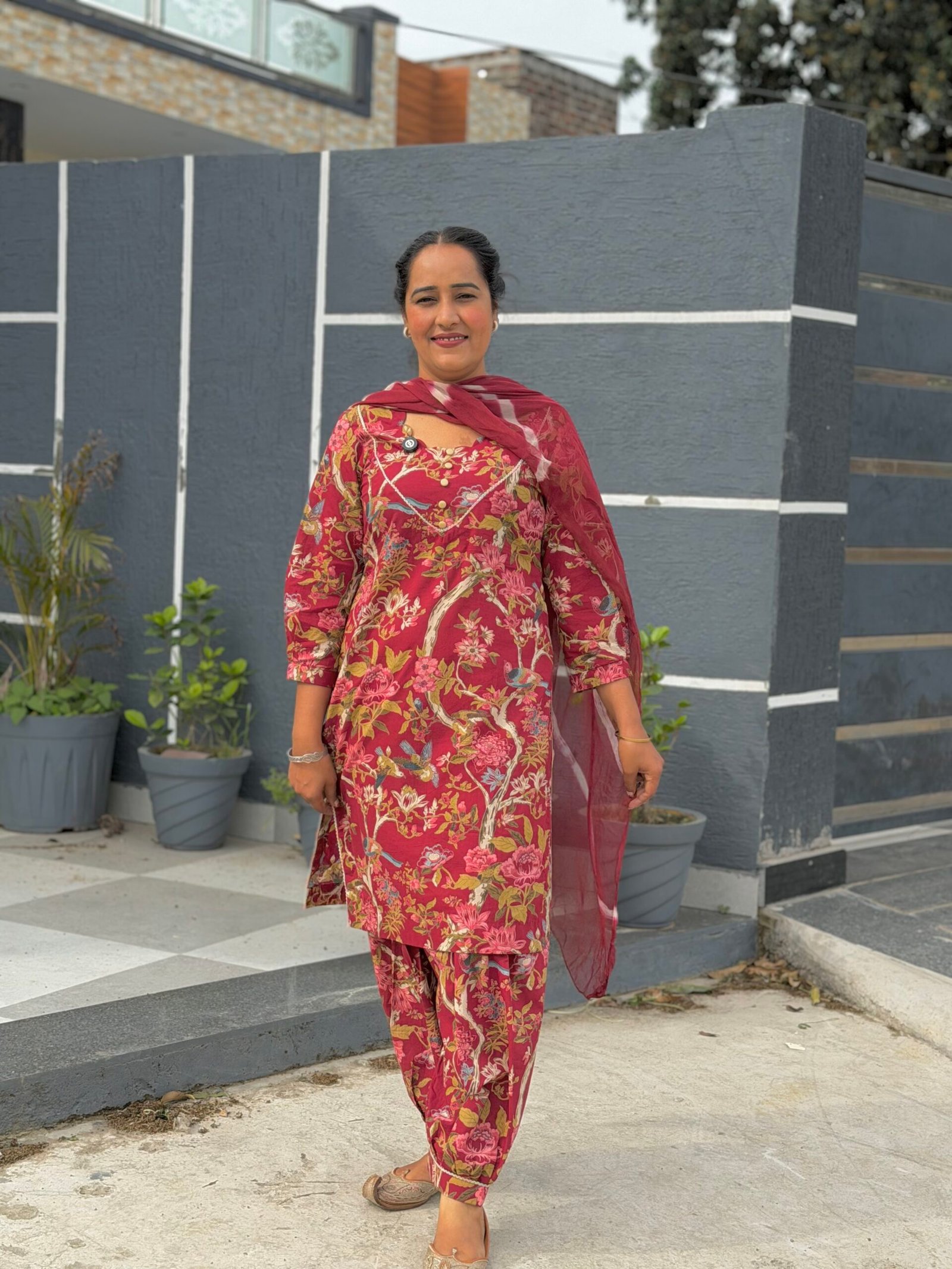 Mehroon colour Cotton