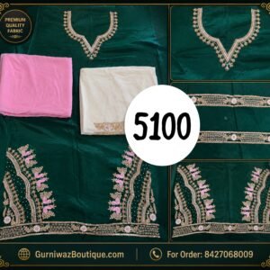 Handwork Suit Green Pink And White